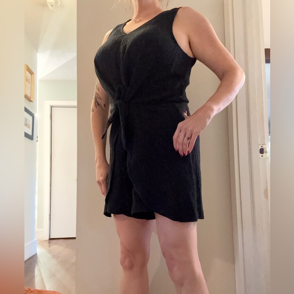 Anthropologie tie front gauze romper